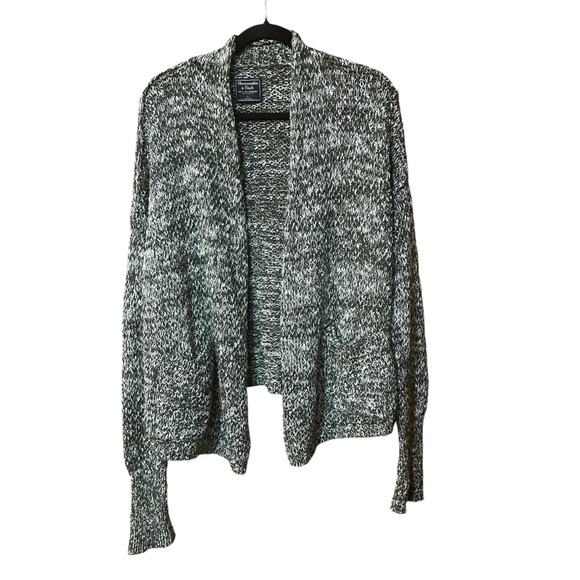 Abercrombie & Fitch Green and white open front Knit Cardigan- Large - Picture 1 of 5